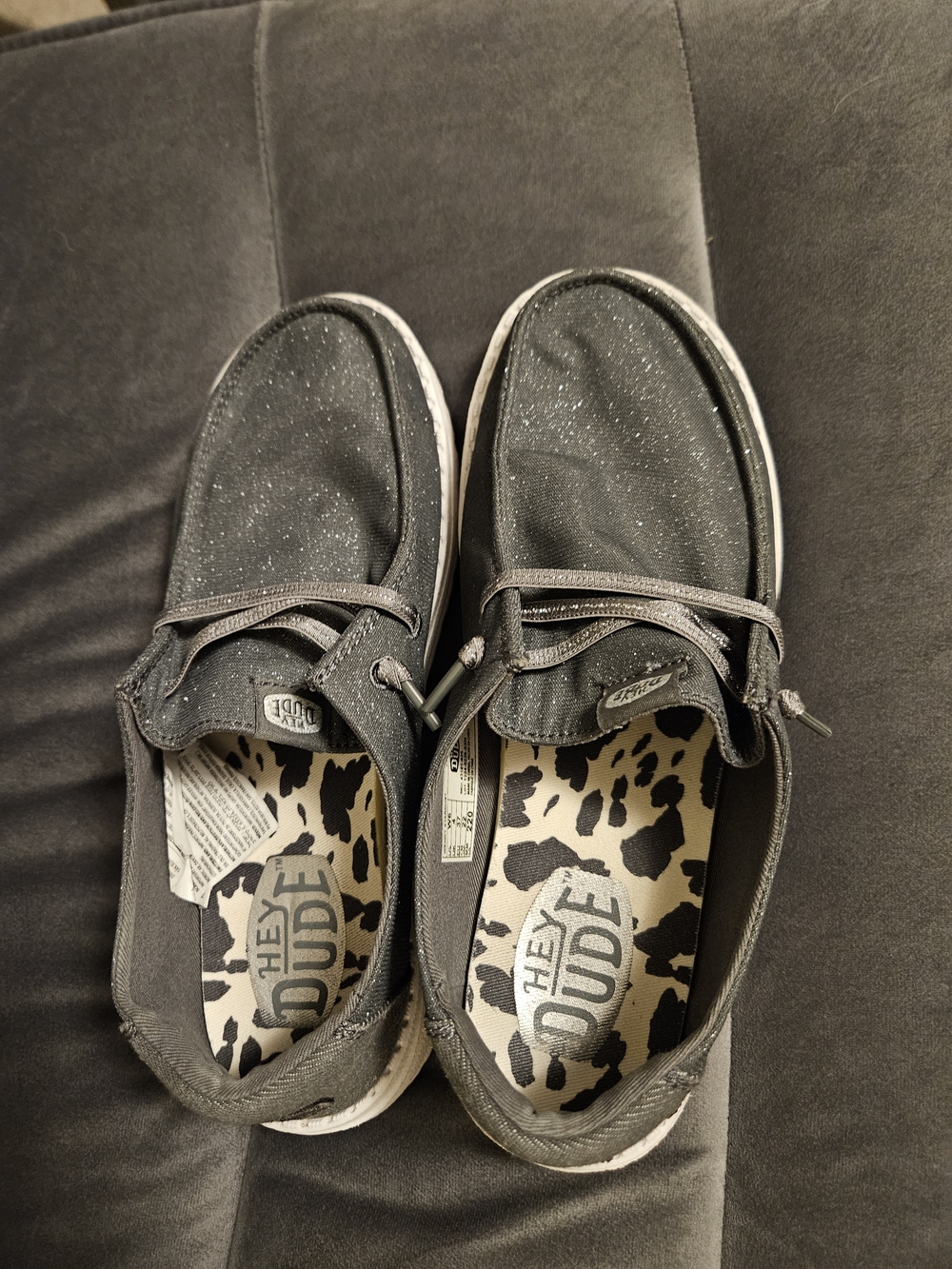 Hey Dude Gray Sparkle Slip-On Shoes